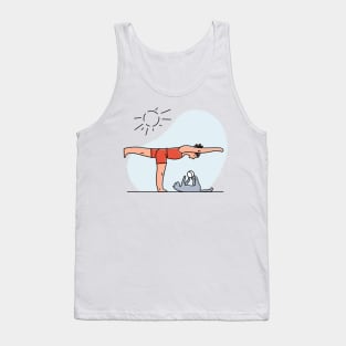 YOGA WITH CAT ILLUSTRATION Tank Top